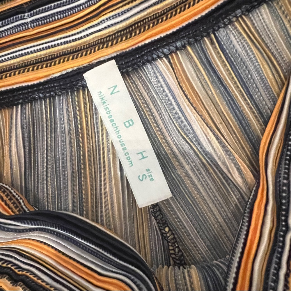 Nikki Beach Striped Halter Wide Leg Jumpsuit Resort Pantsuit Boho Ribbed size S - Picture 6 of 8